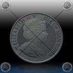 1oz ISLE OF MAN 2016 "ANGEL"  Black Rhodium + Gold